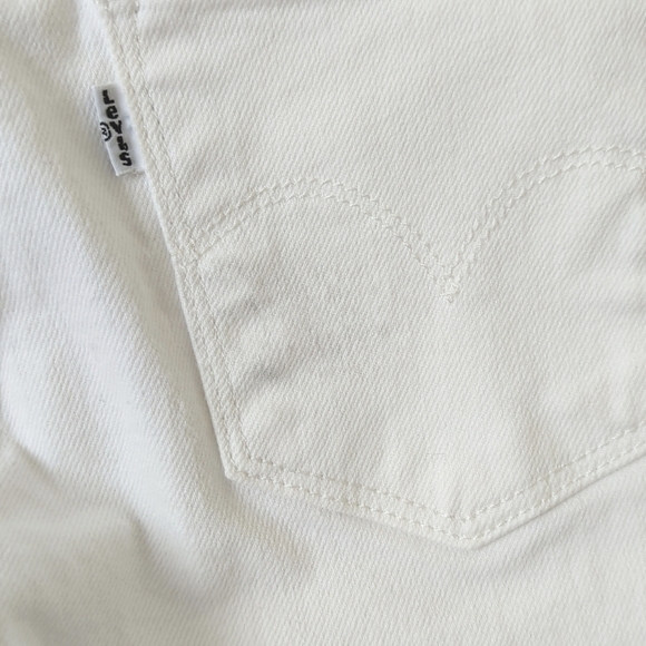 Levi's 711 Classic Low Rise Cropped Lace Up Ankle Cropped Skinny Jeans White 25 - Picture 15 of 16